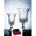 Genoa Vase on a Rosewood Base - Italian Lead Crystal (12 3/4"x7"x7")